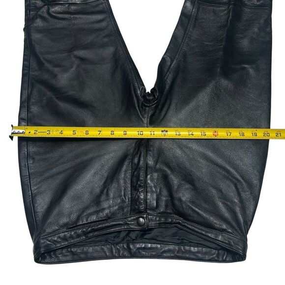 Albert Duke Black Leather Pants Size 8 Straight Leg - Picture 13 of 13
